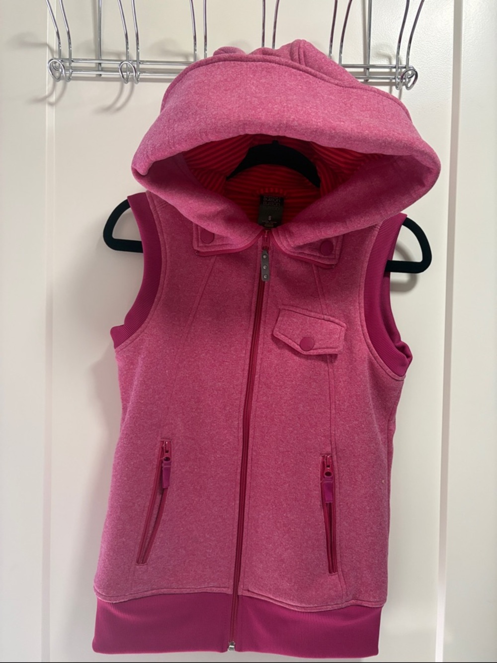 BURTON - Women Small  Sleeveless Hooded Fleece Vest - Pink